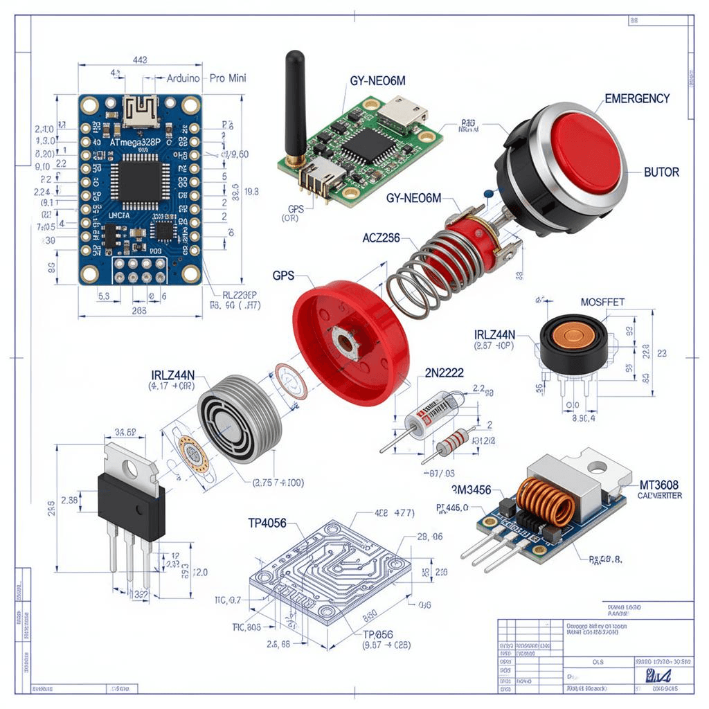 LifeTap system blueprint with Arduino Uno Q, GPS, and TP4056